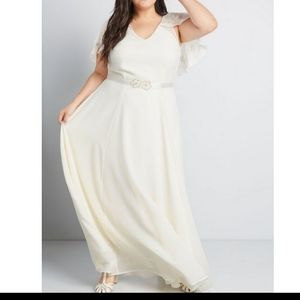 ModCloth beaded cape maxi dress NWOT